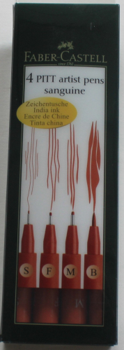 Faber-Castell Pitt Artist Pen ink pencil, case of 4, reddish